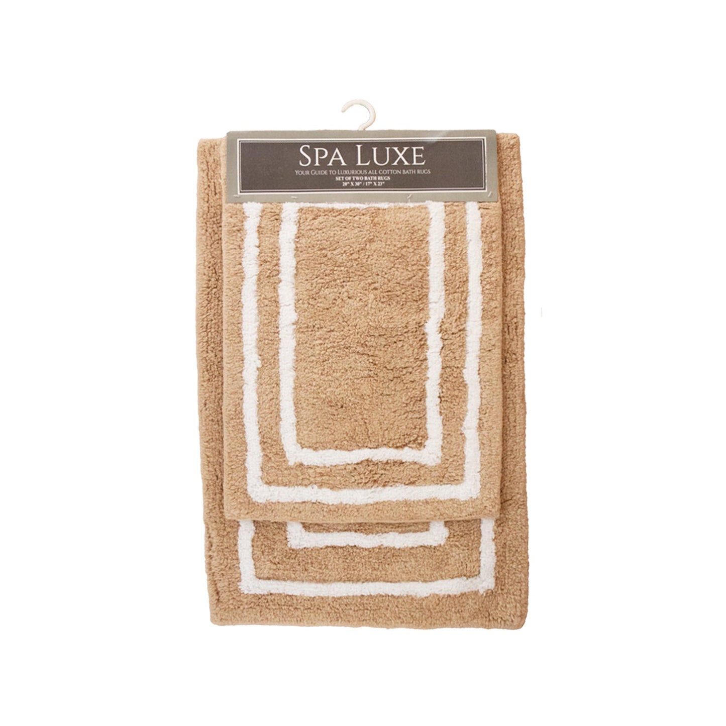 Arkwright Home Spa Lux Bordered 2pc Bath Rug Set Semolina (PNP-SPALX-BRD-SM)