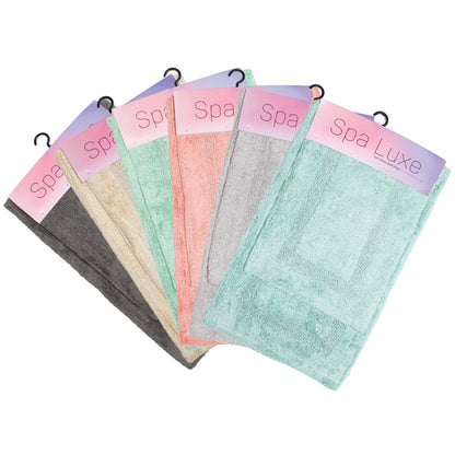 Arkwright Home® Spa Lux Single Border 2pc Bath Rug Set Assorted, 12 Sets/Case (SPALX-SBD-ASST)