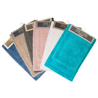 Arkwright Home® Spa Lux Solids 2pc Bath Rug Set Assorted, 12 Sets/Case (SPALX-SLDAST-CS)