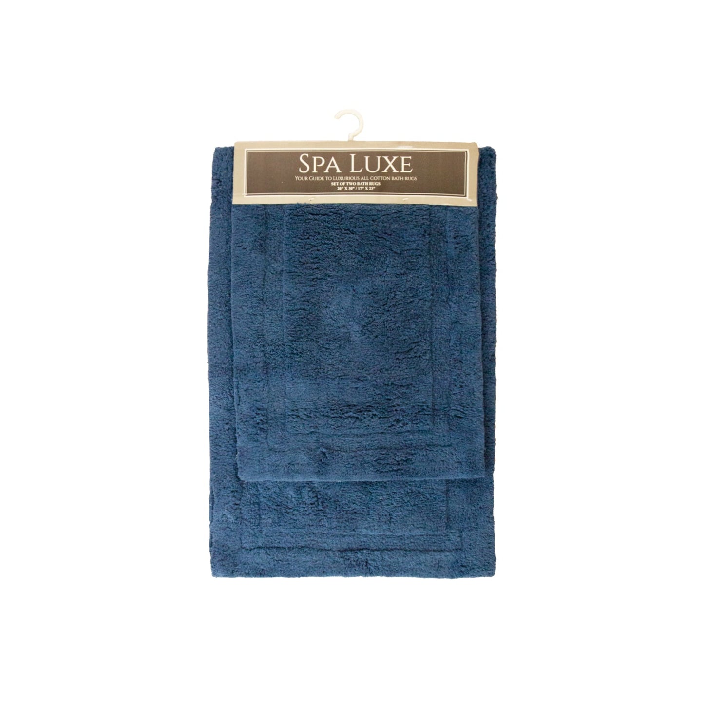 Arkwright Home Spa Lux Solid 2pc Bath Rug Set Classic Blue (PNP-SPALX-SLD-CBL)