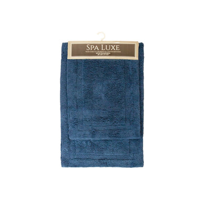 Arkwright Home Spa Lux Solid 2pc Bath Rug Set Classic Blue (PNP-SPALX-SLD-CBL)