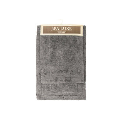 Arkwright Home Spa Lux Solid 2pc Bath Rug Set Steel Grey (PNP-SPALX-SLD-SG)