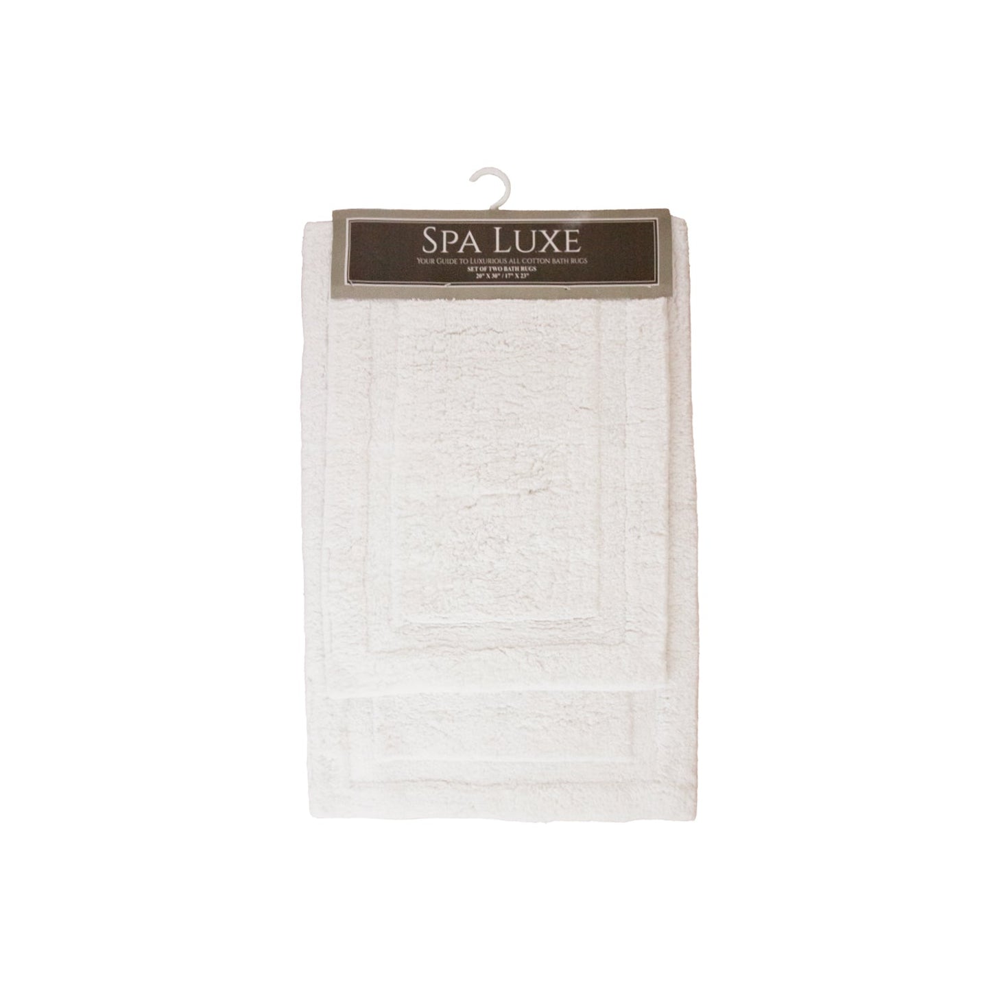 Arkwright Home Spa Lux Solid 2pc Bath Rug Set White (PNP-SPALX-SLD-WH)