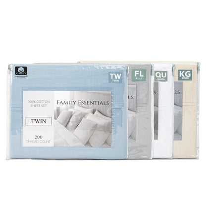 Arkwright Home® Family Essentials Assorted Sheet Set T200 Queen, 4/Case (SS-QUEEN-200-FE-CS)