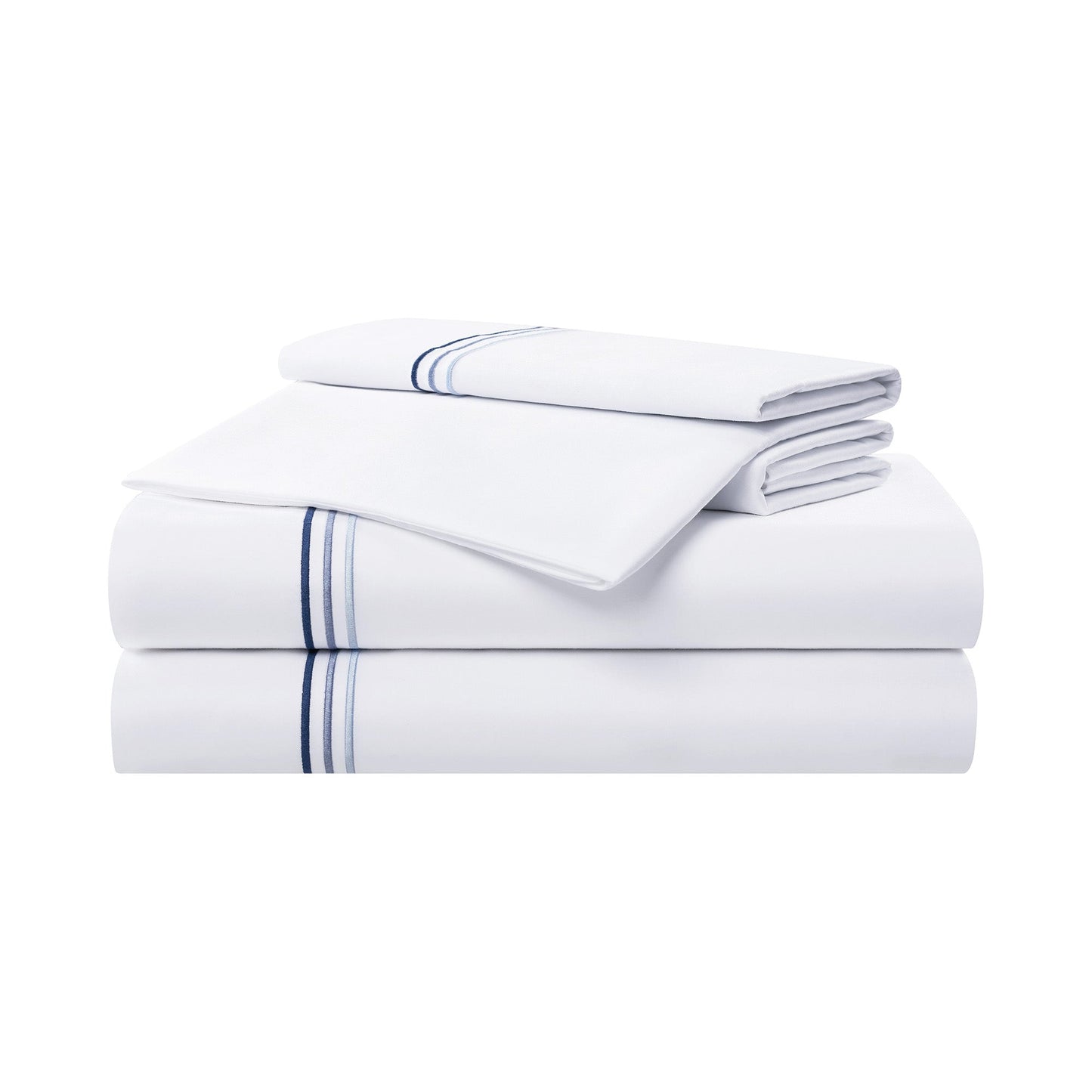 Aston & Arden Sateen Sheet Set Full Blue Stripe (P-SS-T600-FL-BL)