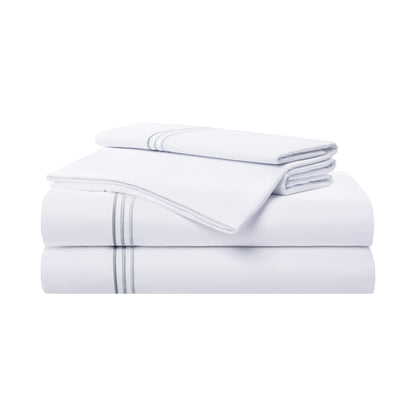 Aston & Arden Sateen Sheet Set CaliKing Grey Stripe (P-SS-T600-CK-ST)