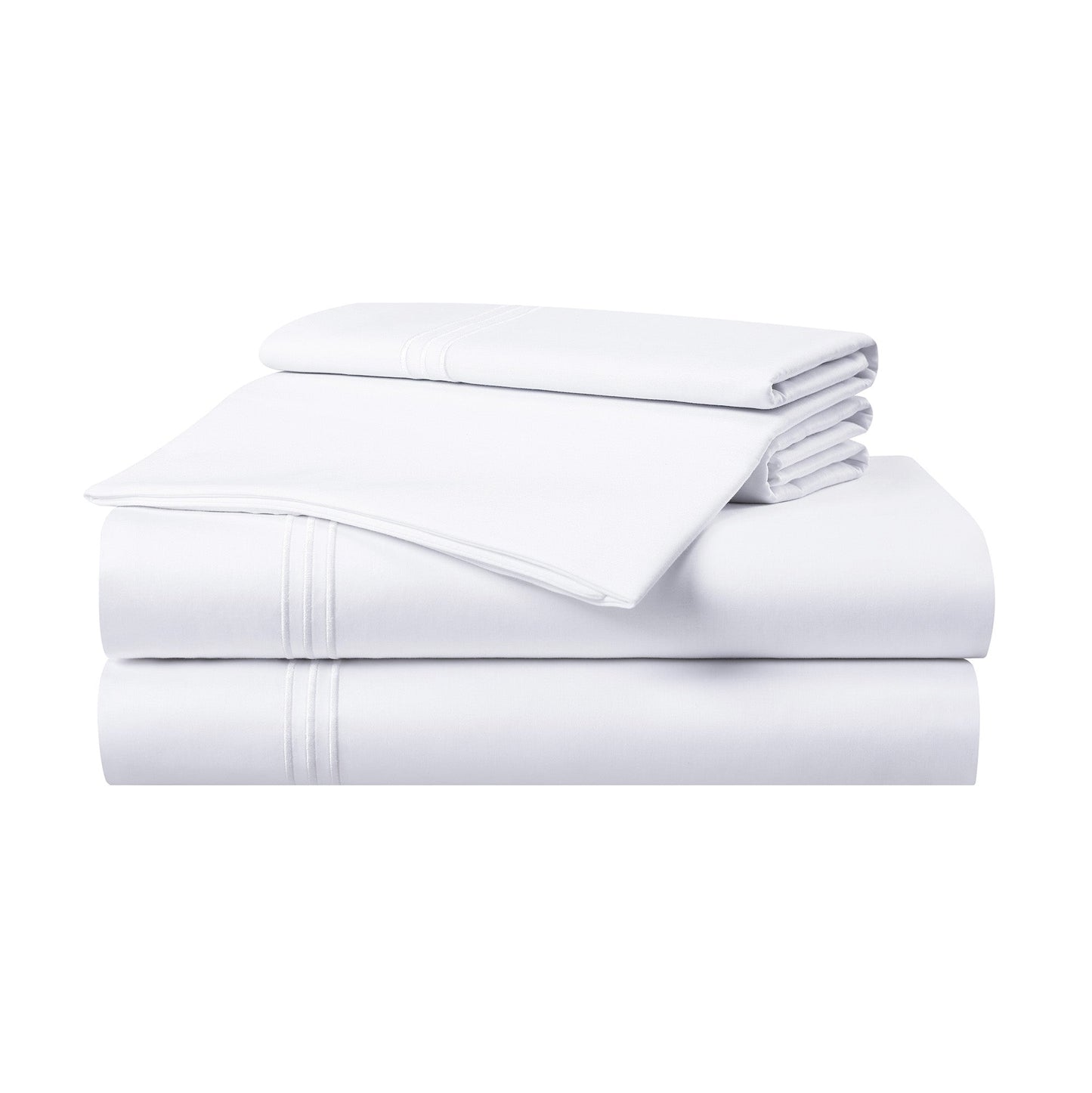Aston & Arden Sateen Sheet Set Full White (P-SS-T600-FL-WH)