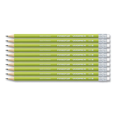 Staedtler Wopex Extruded Pencil, HB  (#2), Black Lead, Green Barrel, 10/Pack (STD182C10A6)