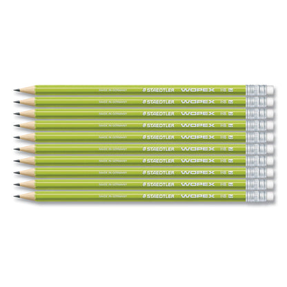 Staedtler Wopex Extruded Pencil, HB  (#2), Black Lead, Green Barrel, 10/Pack (STD182C10A6)
