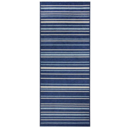 Arkwright Home® Evermore Gel Backed Rug, 20x58, 8/Case, Blue Striped (STR-2058-BL)