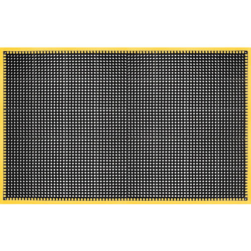 Global Industrial Drainage Mat, 3'W x 5'L, 7/8" Thick, Black/Yellow Border (WB670825)