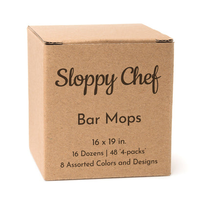 Arkwright Home® Sloppy Chef Utility Kitchen Towel Assortment 16x19, 4 Pack, Case of 48 Packs (BARMOP-4PK-CS)