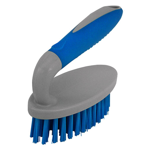 Impact® Iron Shaped Handled Scrub Brush, Blue/Gray, 6/Case (IMPT0004-00)