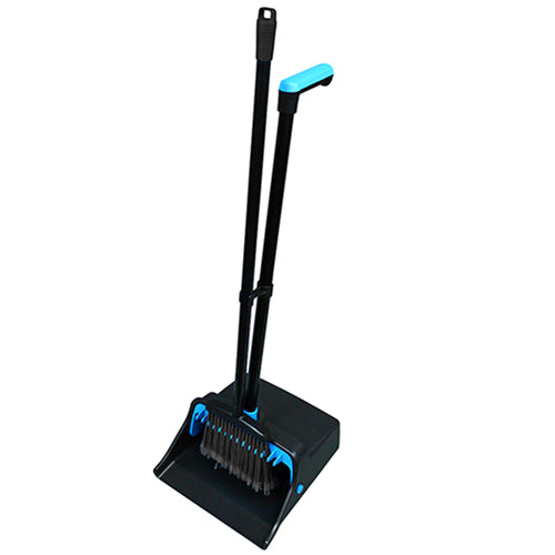 Impact® Aluminum Lobby Dustpan w/ L-Grip & Broom, Black/Blue (IMPT0012-00)
