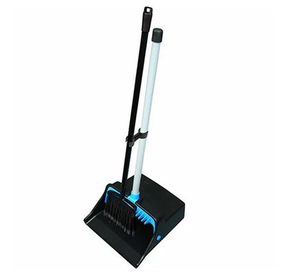 Impact® Lobby Broom & Dustpan w/ Straight PVC Handle, 26 Inch, Black/Blue, 1/Case (IMPT0014-00)