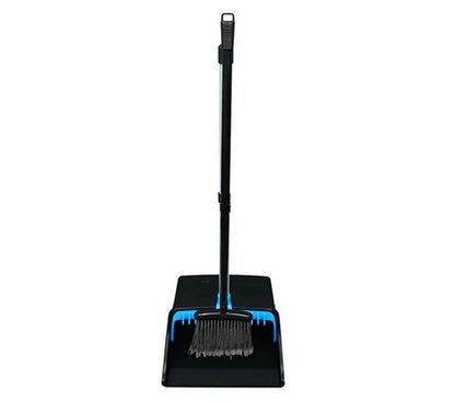 Impact® Lobby Broom & Dustpan w/ Straight PVC Handle, 26 Inch, Black/Blue, 1/Case (IMPT0014-00)