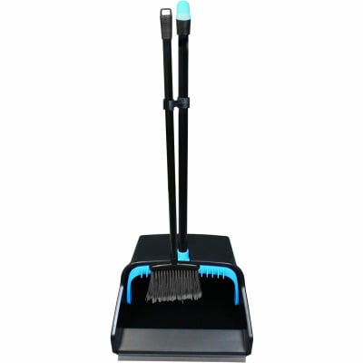 Impact® Large Capacity Wet/Dry Lobby Dustpan, Broom & Clip Combo, Black/Blue, 1/Case (IMPT0018-00)