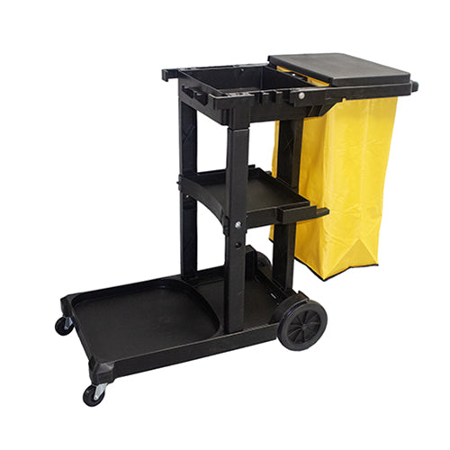 Impact® Standard Black Janitor Cart w/ Yellow Bag (IMPT0047-00)