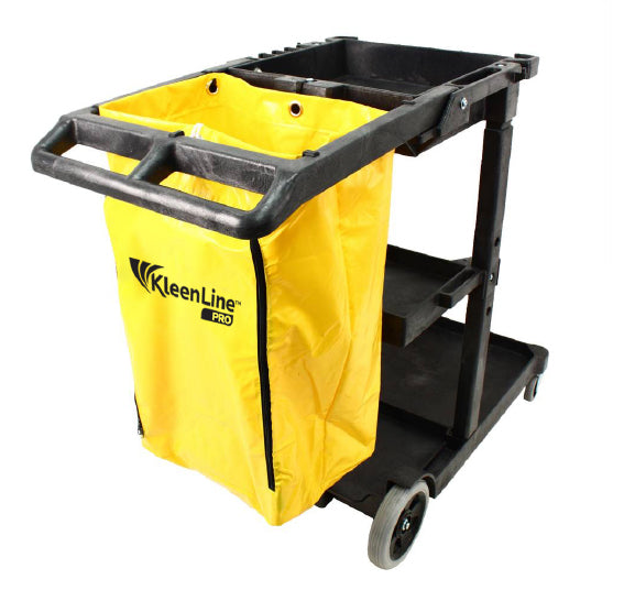 Impact® Deluxe Janitor Cart, Black with Yellow Vinyl Bag, 1 Each (IMPT0048-00)