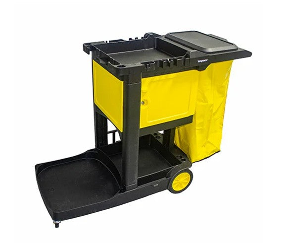 Impact® Deluxe Janitor Cart, Black with Yellow Vinyl Bag, 1 Each (IMPT0048-00)