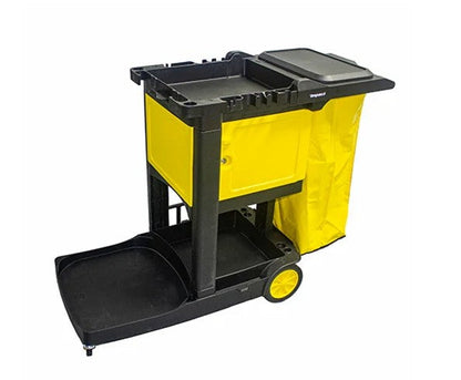 Impact® Deluxe Janitor Cart, Black with Yellow Vinyl Bag, 1 Each (IMPT0048-00)
