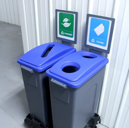 Impact® Thin Bin® 23 Gallon Recycling Sign Kit, Gray, 4/Case (IMPT0055-00)
