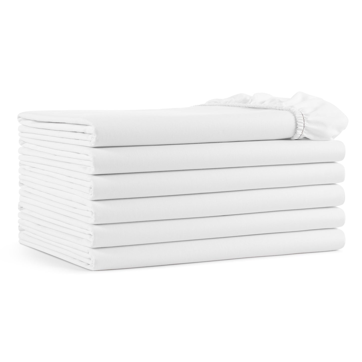 Host & Home Cotton Sateen Fitted Bed Sheets (6 Pack), White, Twin XL (P-T300-398012)