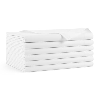 Host & Home Cotton Sateen Flat Bed Sheets (6 Pack), White, Twin (P-T300-66104)