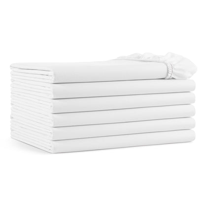 Host & Home Cotton Sateen Fitted Bed Sheets (6 Pack), White, King (P-T300-788012)