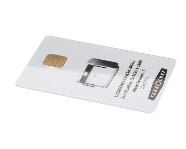TurboChef I3-9225-1 Card Menu Card,Programmed,I3,Genera (TBCI3-9225-1CARD)