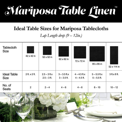 Hospeco® Mariposa Tablecloth 85x85 Black, Pack of 6 (HOSP-TL-85X85-BLK-6PK)