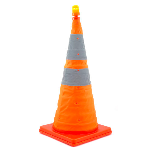Tolco® Collapsible Safety Cone, Orange w/Reflective Collars, 28" High (HOSTCF28DW-REF-46)