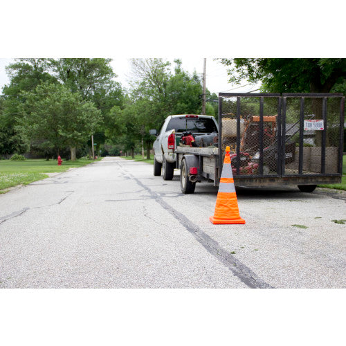 Tolco® Collapsible Safety Cone, Orange w/Reflective Collars, 28" High (HOSTCF28DW-REF-46)