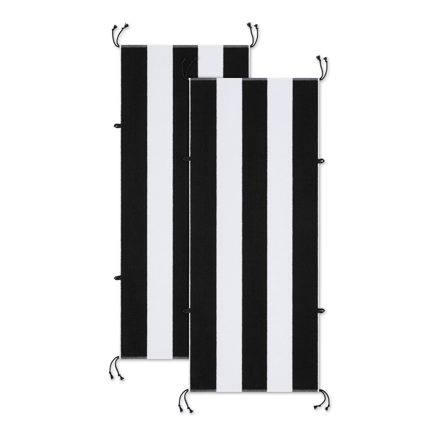 Arkwright Home Tie & Dry Beach Towel (2 Pack), 30x70 in, Black (P-TD-3070-BK)