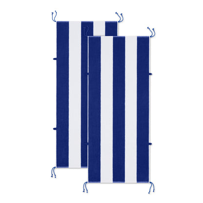 Arkwright Home Tie & Dry Beach Towel (2 Pack), 30x70 in, Dazzling Blue (P-TD-3070-BL)