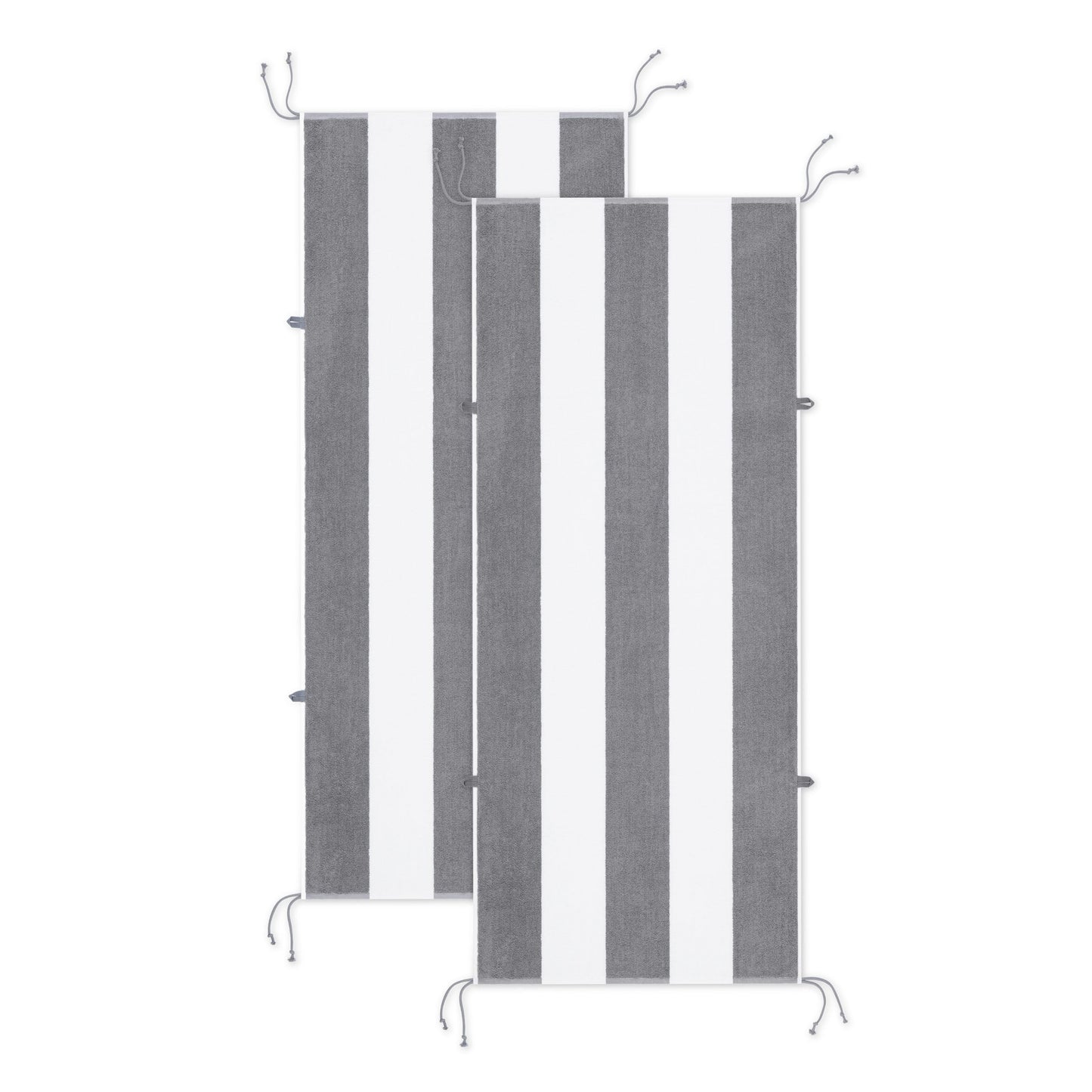 Arkwright Home Tie & Dry Beach Towel (2 Pack), 30x70 in, Alloy (P-TD-3070-GY)