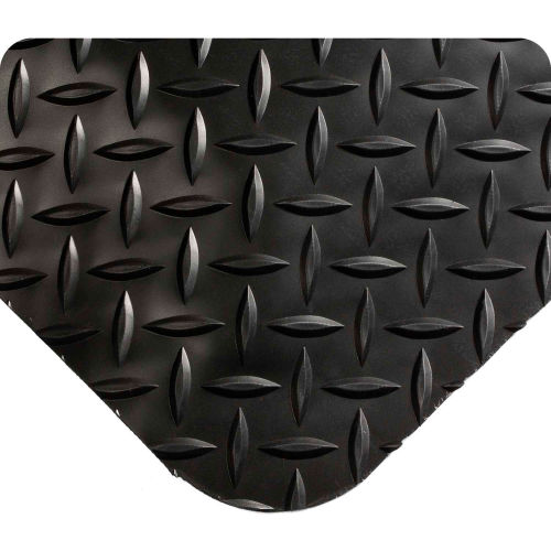 Global Industrial Diamond-Plate Anti Fatigue Mat 9/16" Thick 2' x 3' Black (WBB2128566)