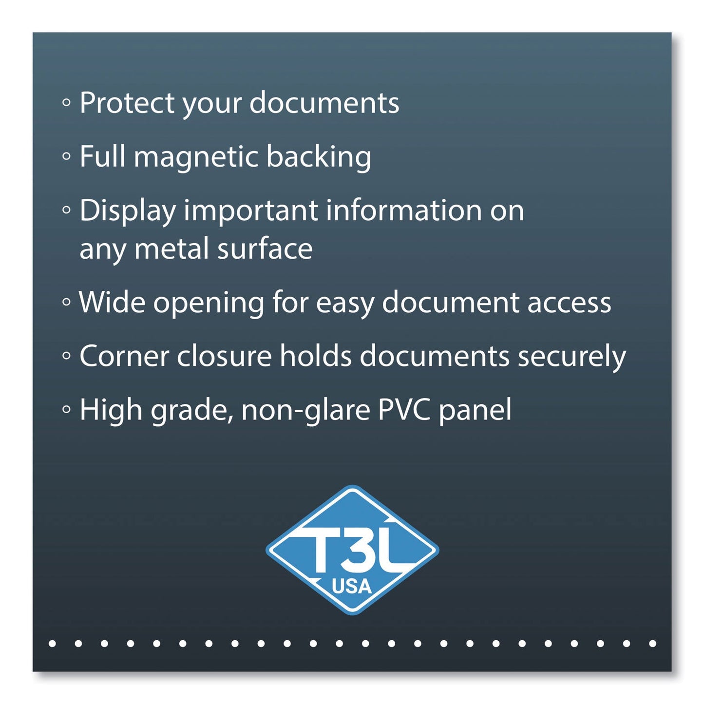 Tarifold Easy Load Magnetic Pocket with Corner Closure, 14 x 11, Clear Frame, 5/Pack (TFIP194694)