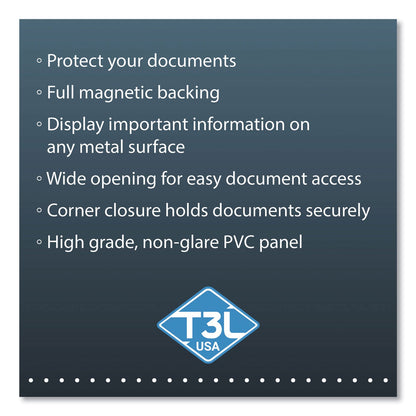 Tarifold Easy Load Magnetic Pocket with Corner Closure, 14 x 11, Clear Frame, 5/Pack (TFIP194694)
