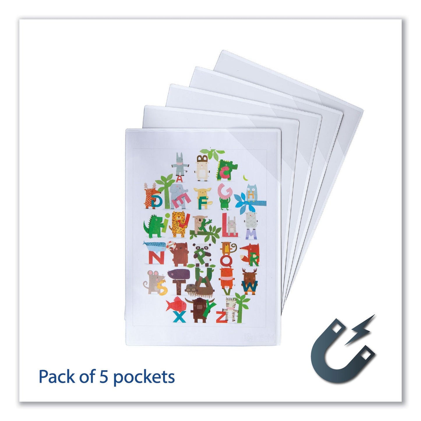 Tarifold Easy Load Magnetic Pocket with Corner Closure, 14 x 11, Clear Frame, 5/Pack (TFIP194694)
