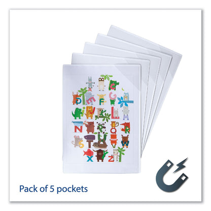Tarifold Easy Load Magnetic Pocket with Corner Closure, 14 x 11, Clear Frame, 5/Pack (TFIP194694)