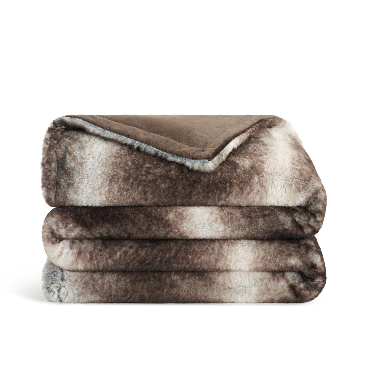 Aston & Arden Bronze Moon Poly Faux Fur Throw 50x70 Brown Ombre (P-TH-FF-5070-BR)