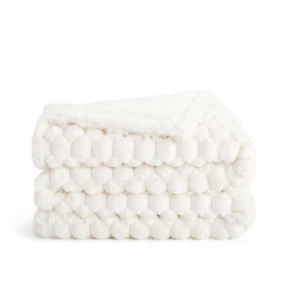 Aston & Arden Cottontail Poly Faux Fur Throw 50x70 Ivory (P-TH-FF-5070-IV)