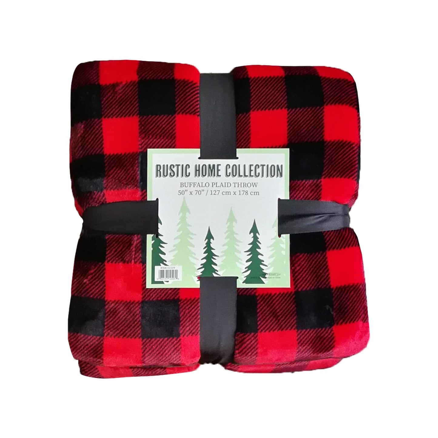 Arkwright Home Rustic Home Buffalo Plaid Throw 50x70 Red/Blck (P-THROW-BUFPL)