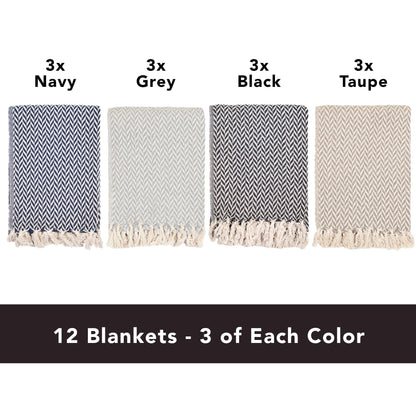 Arkwright Home® Common Ground Throw 50x70 Chevron Pattern, 12/Case (THROW-CHEV-50X70-CS)