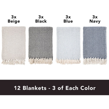 Arkwright Home® Common Ground Throw 50x70 Checkered Pattern, 12/Case (THROW-CHK-50X70-CS)