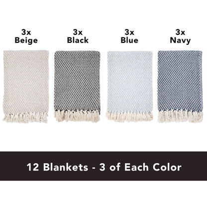 Arkwright Home® Common Ground Throw 50x70 Checkered Pattern, 12/Case (THROW-CHK-50X70-CS)
