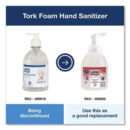 Tork Alcohol Foam Hand Sanitizer, 18 oz Pump Bottle, Unscented, 6/Carton (TRK400022)