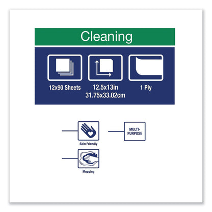 Tork Paper Wiper Plus, 12.5 x 13, White, 1/4 Fold, 90/Pack, 12 Packs/Carton (TRK430150A)