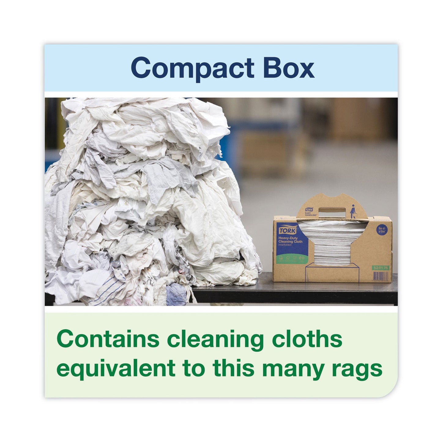 Tork Industrial Cleaning Cloths, 1-Ply, 16.34 x 14, Gray, 210 Wipes/Box (TRK520374)